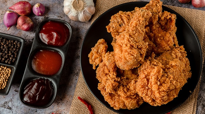 Crispy,Fried,Chicken,Plate.,Delicious,Homemade,Crispy,Fried,Chicken.,Crunchy