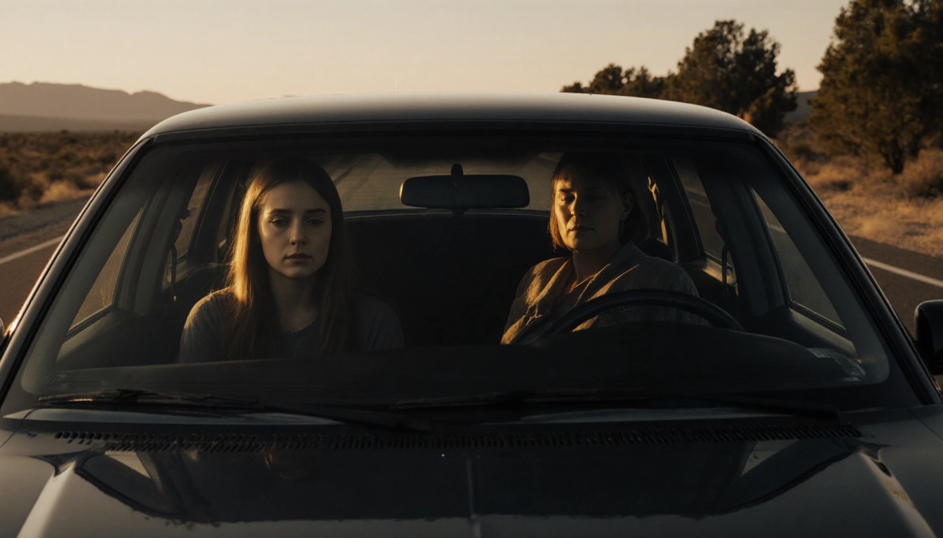 Sedan sits on deserted Utah road with Ashlee Buzzard