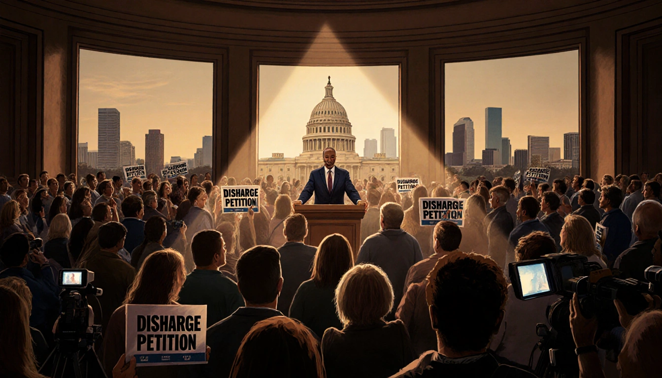 Politician Jeffries addressing crowd with