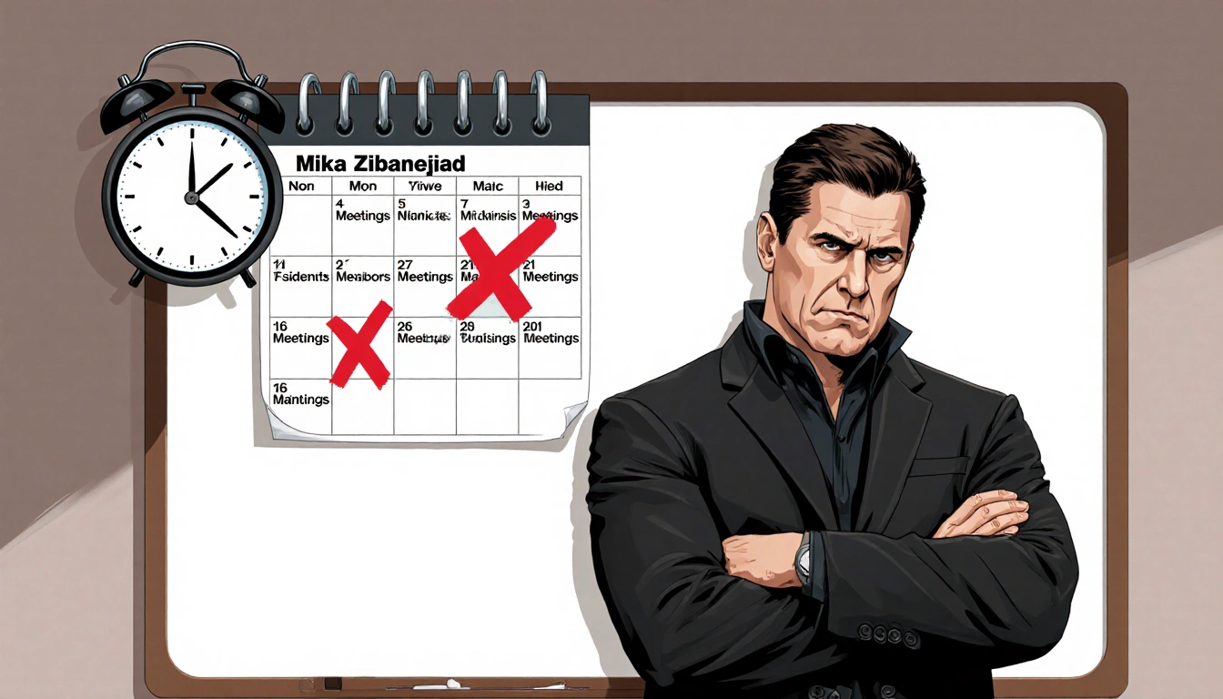 Coach before whiteboard and calendar shows punctuality and red X over Mika Zibanejad name