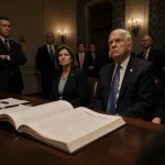 Moderate Republicans look concerned with the open health care bill on the table in Congress.