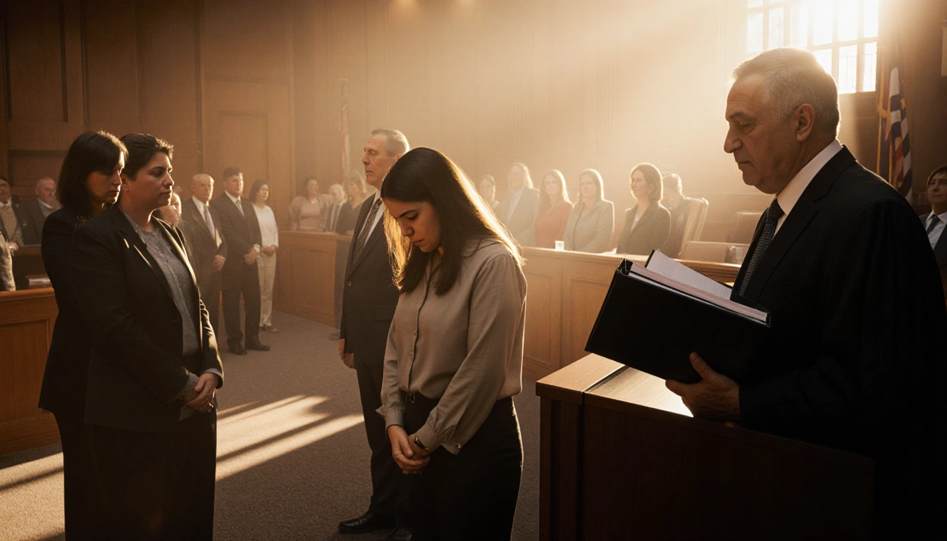 Esmeralda Renee Alderete stands before the judge