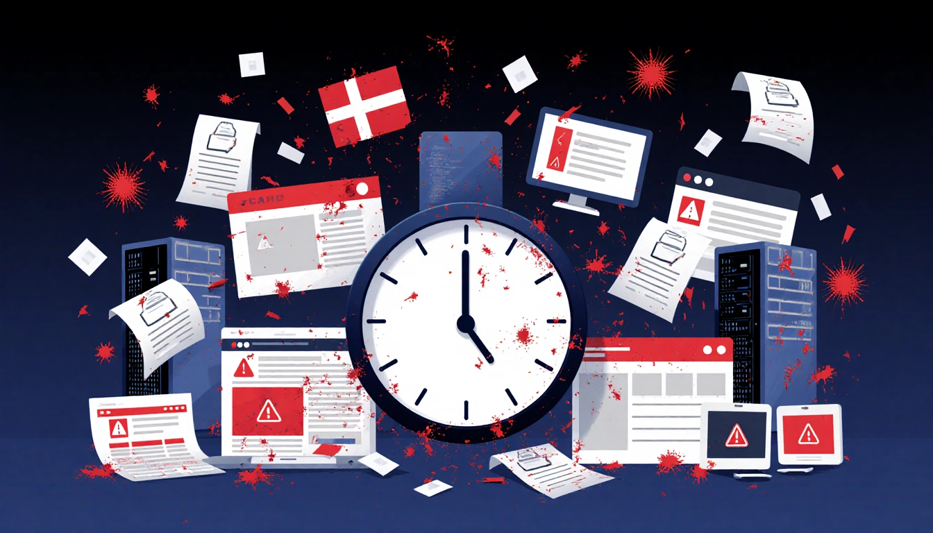 Digital chaos collapses around a ticking clock with crashing Danish websites and glitching ballots during an election.