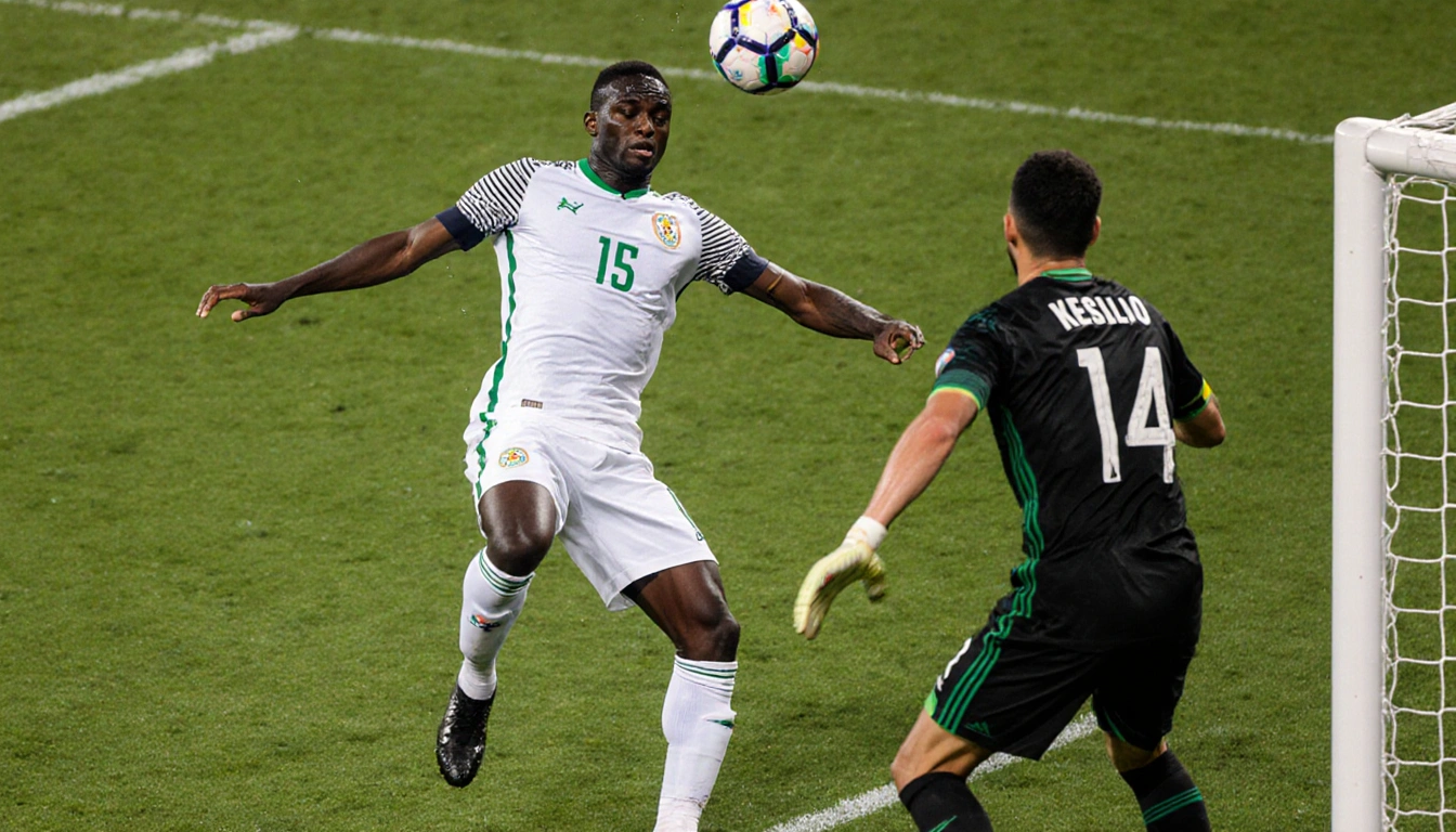Amad Diallo striking the ball into the far corner with Franck Kessie's head clearance and the goalkeeper in the foreground.