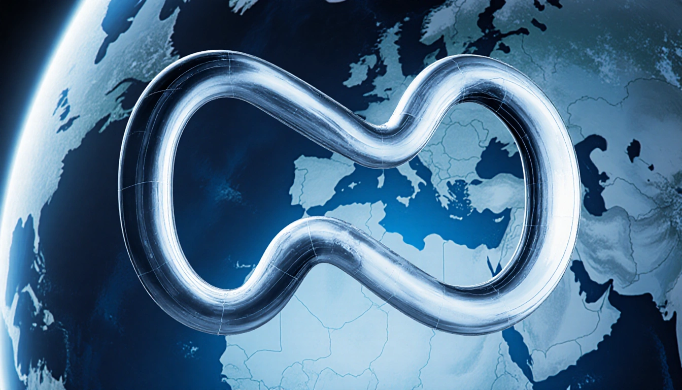 Zoomed figure-eight condensing lines with distorted crossing point and blurred curved Earth.