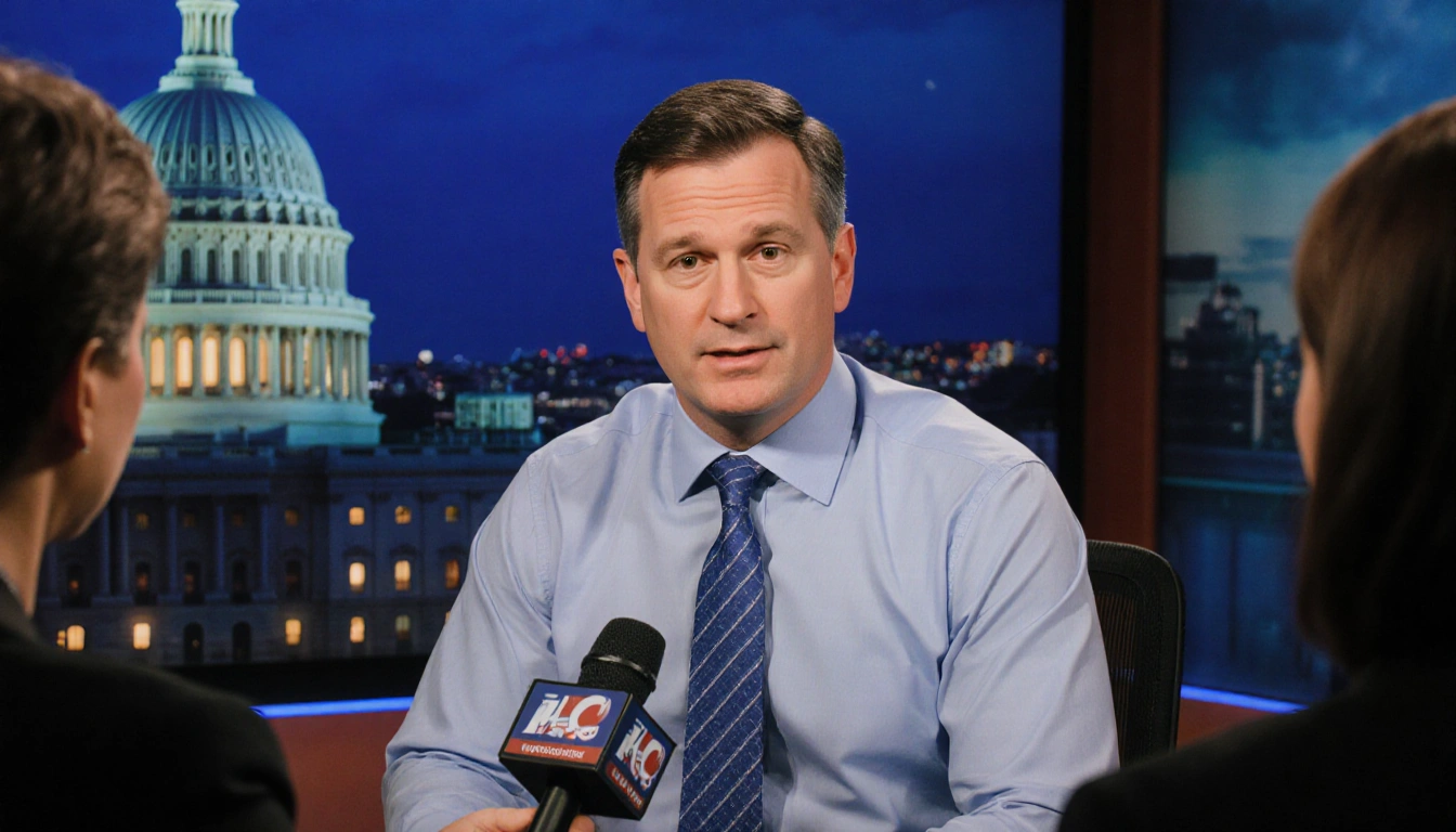 Rep. Kevin Kiley speaking into microphone with Capitol Hill background and healthcare discussion