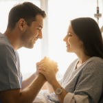 Jessica Beck holding her brother Jeffrey Mayes