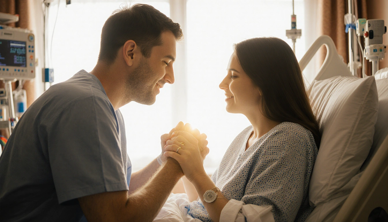 Jessica Beck holding her brother Jeffrey Mayes