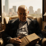 Frank C. Cooksey cradles a worn civil rights book with a window view of Austin reflecting on legacy and family photos