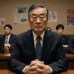 Jimmy Lai stands before defendant