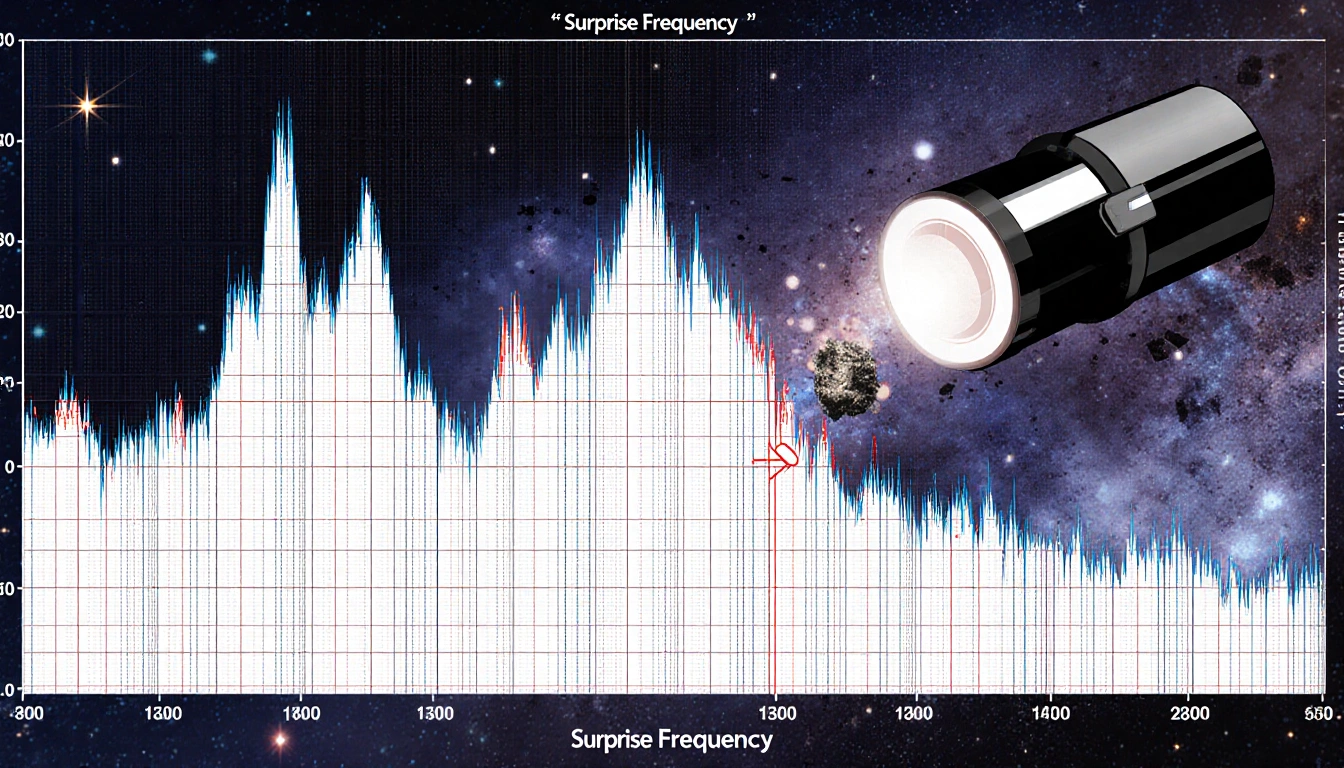 Space telescope graph shows unusual frequency peaks with cosmic debris background
