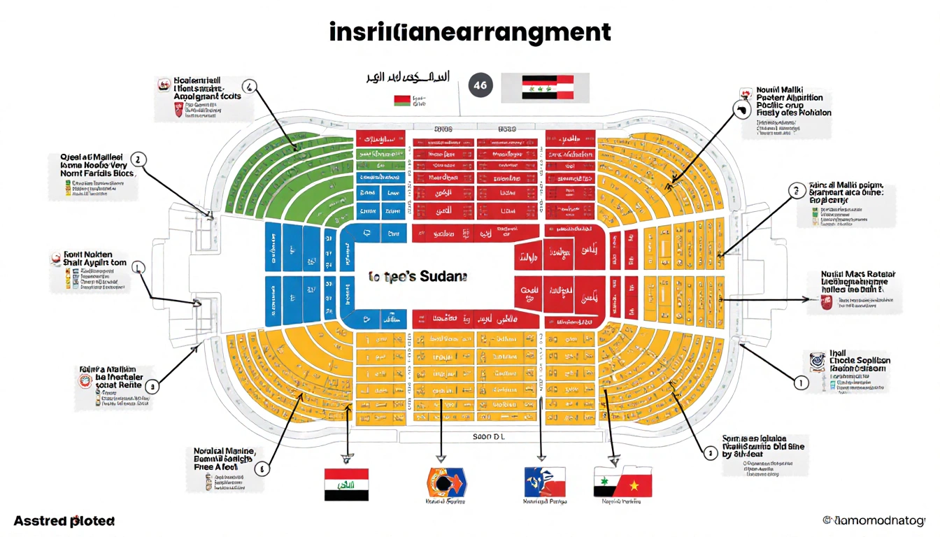 Infographic shows Iraq parliament seats with colored blocs illustrating Al‑Sudani coalition largest block Kurdish parties.