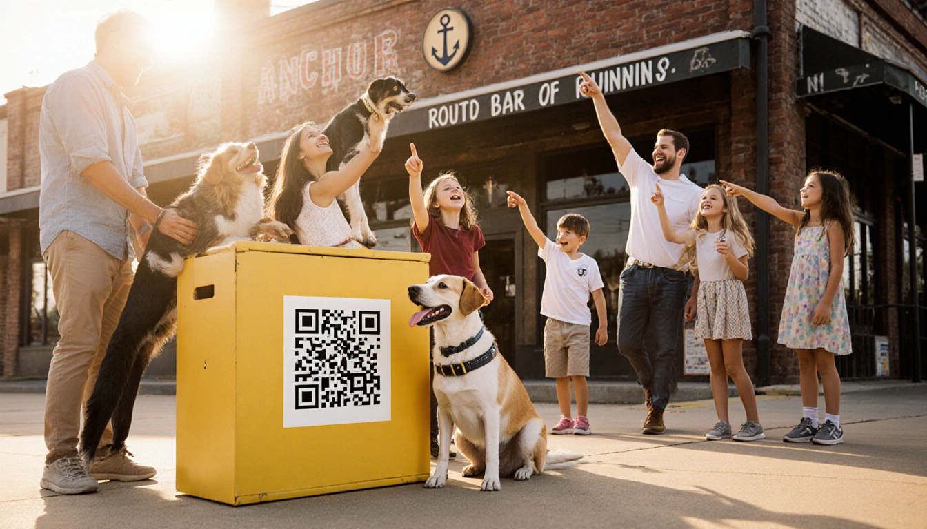 Owner proudly holding up dog