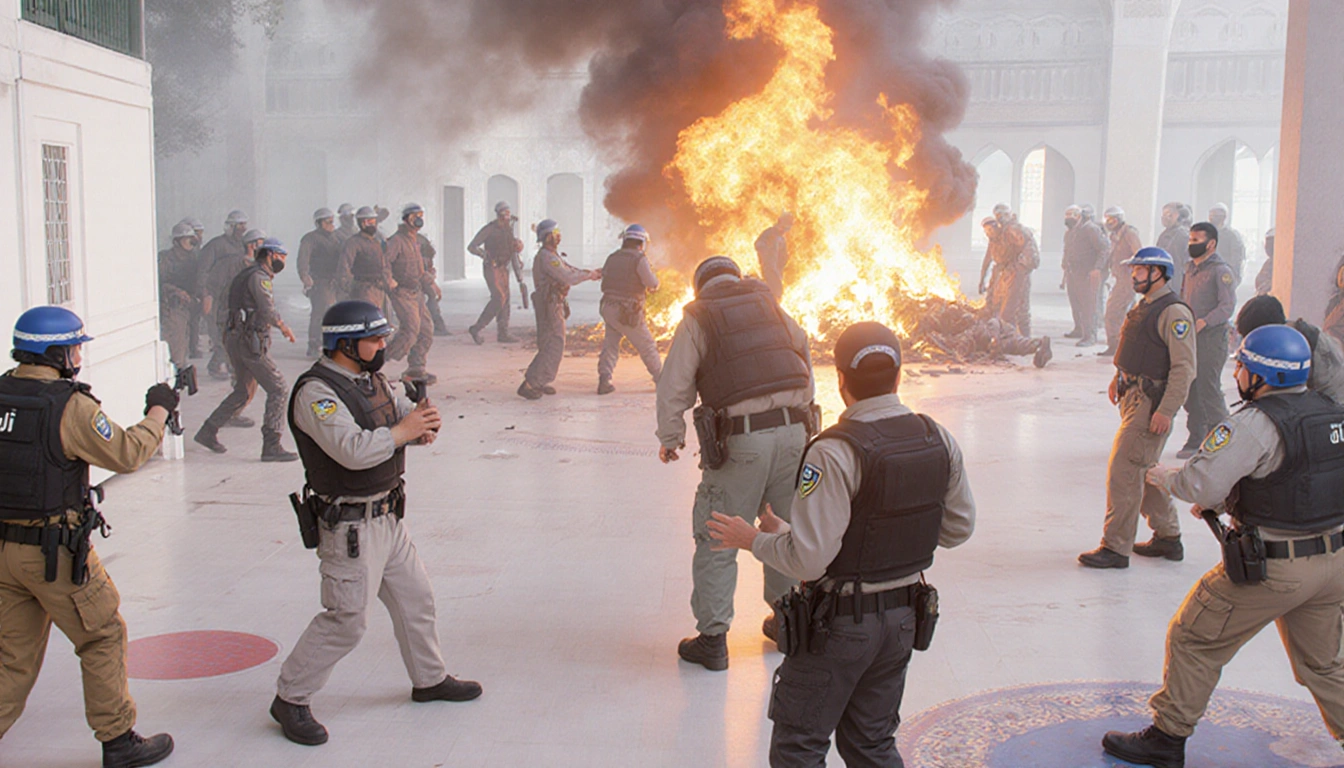Chat window showing assistant refusing to comply with violent content request with text offering help