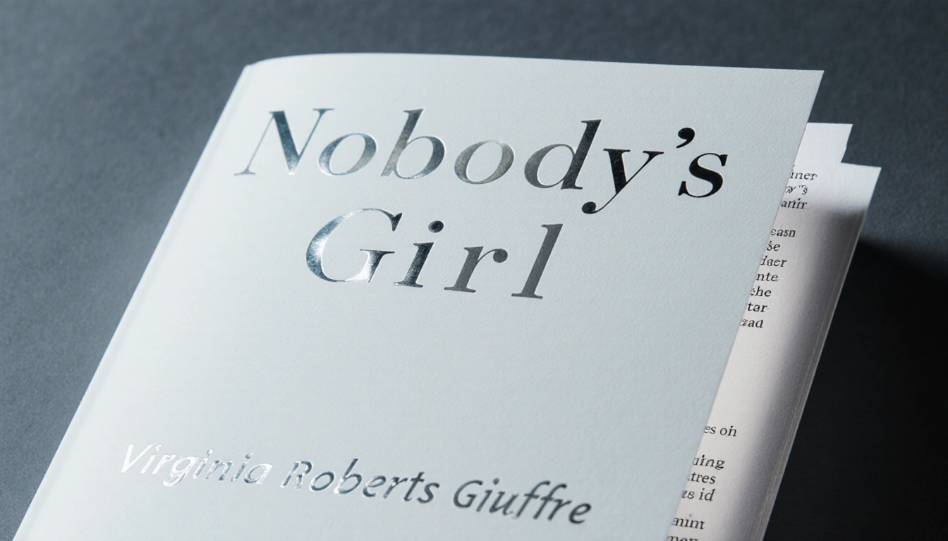 Book cover radiates soft glow with metallic title Nobody