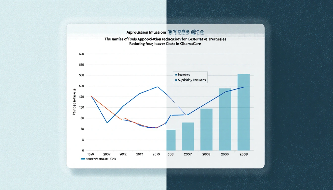 Split-screen chart showing subsidy cutbacks with premium shifts illustrating trade-offs