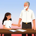 Parent holding a teenage child