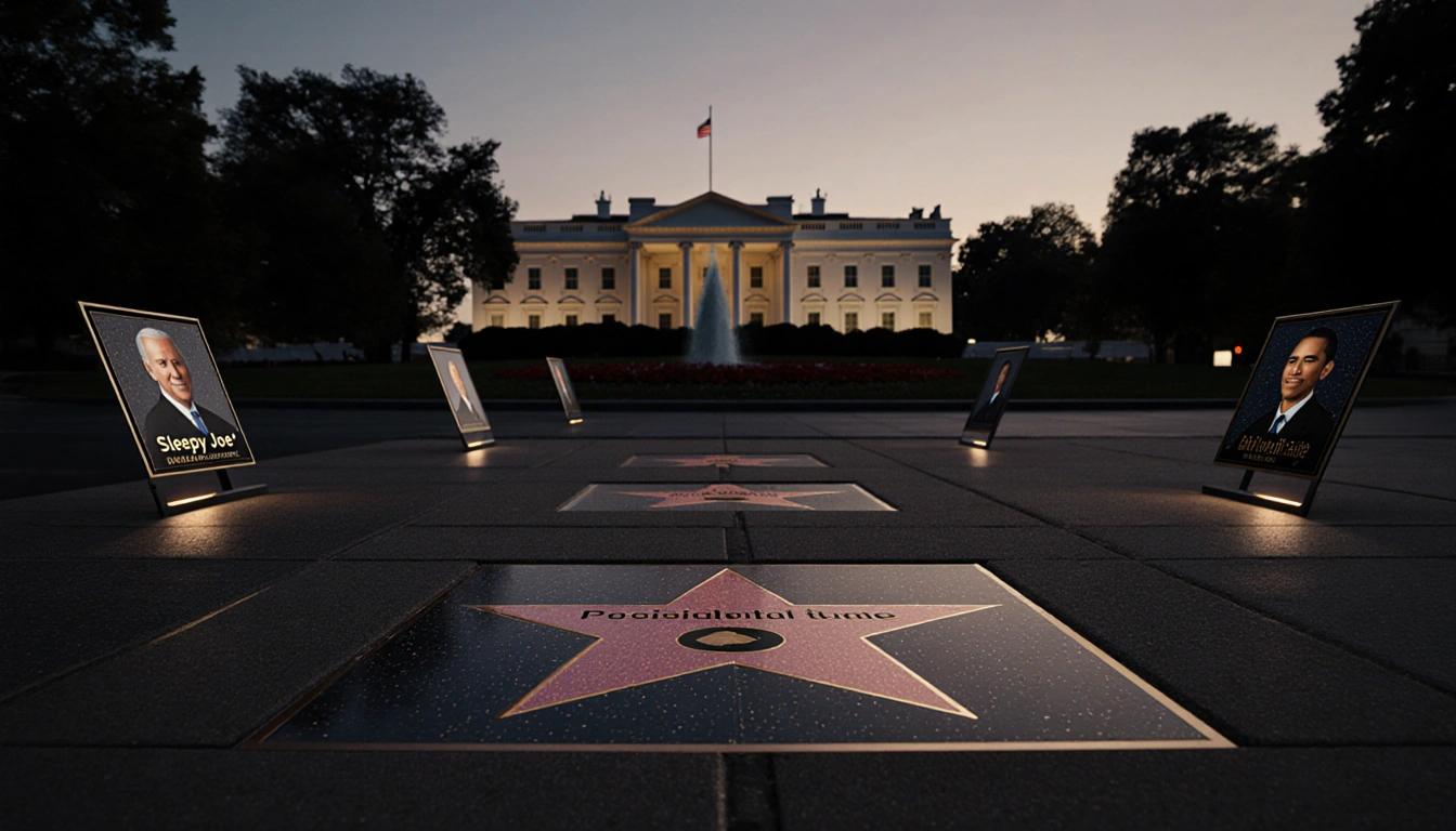 Plaques display Biden