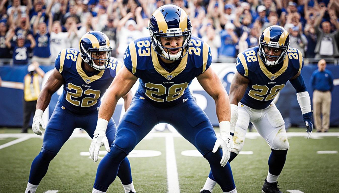 Matthew Stafford leads Rams with Kyren Williams and Blake Corum and victory blurred football field