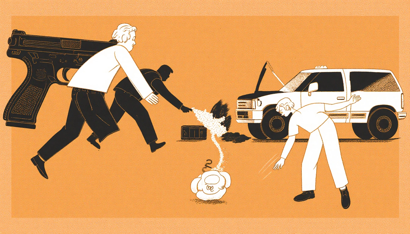 Chatbot displaying a refusal message about illegal content with computer screen background