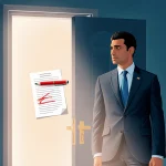 Rep. Ro Khanna stands before a slightly ajar door with a sheet of paper marked by a red pen with transparency and law.