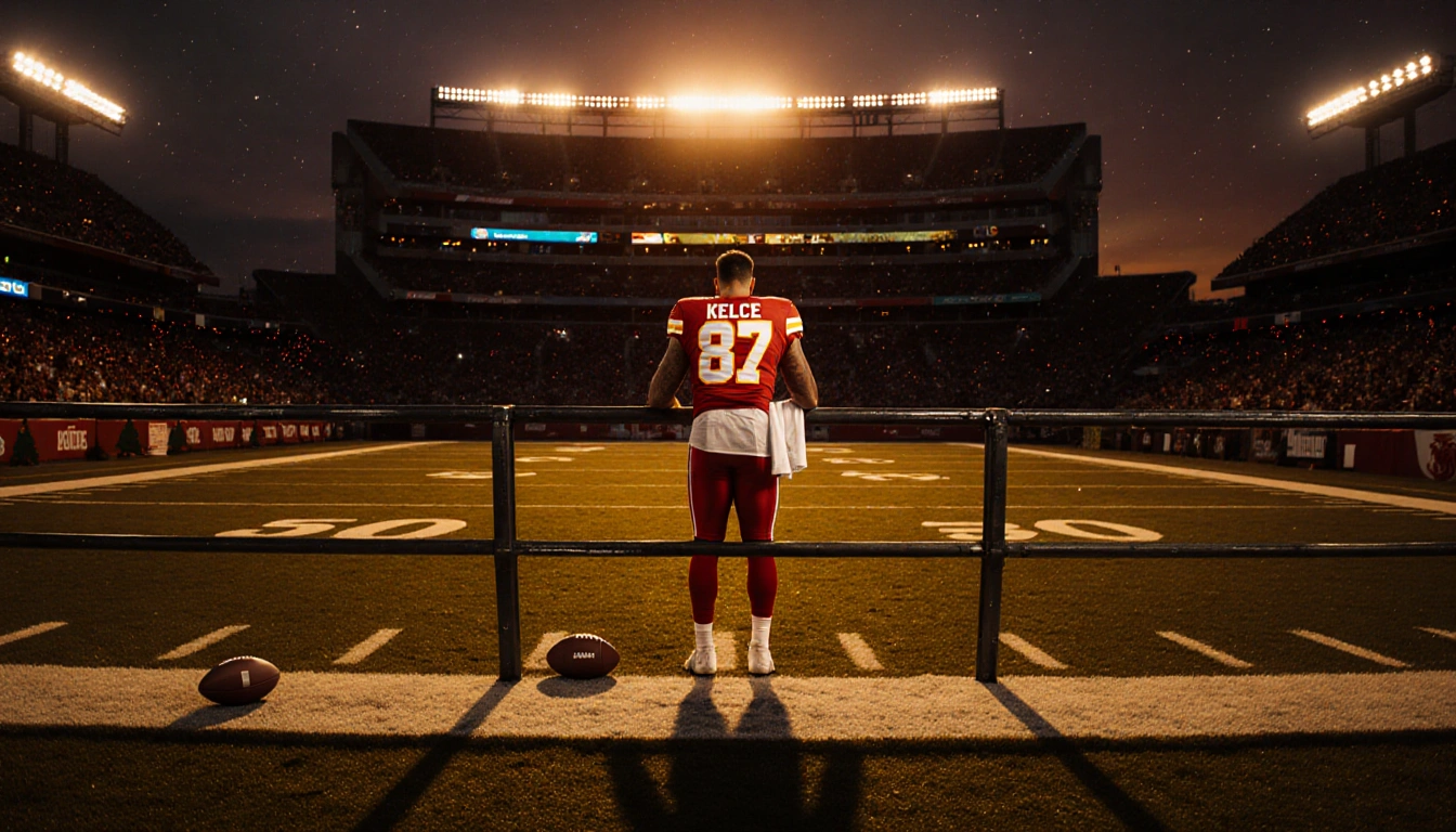 Field stretches under golden sun with Kelce