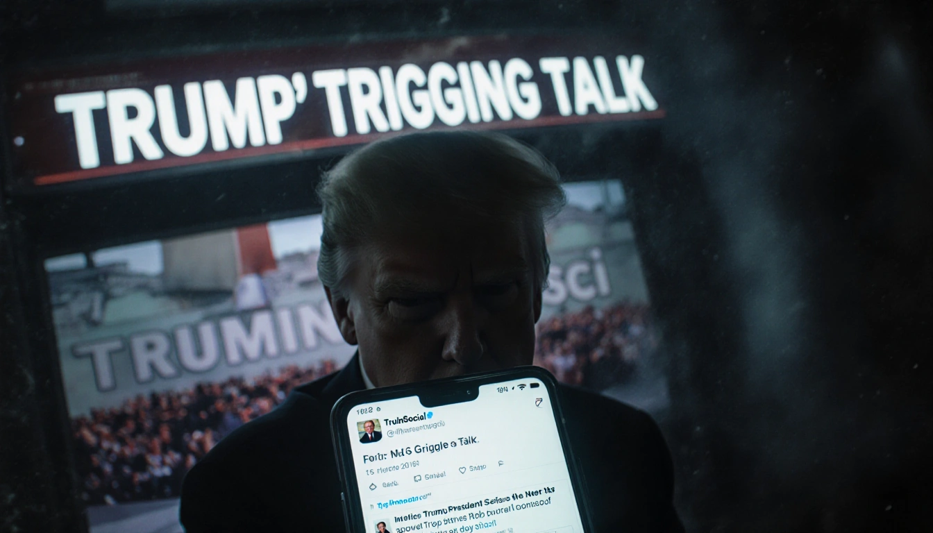 Desk shows headline TRUMP