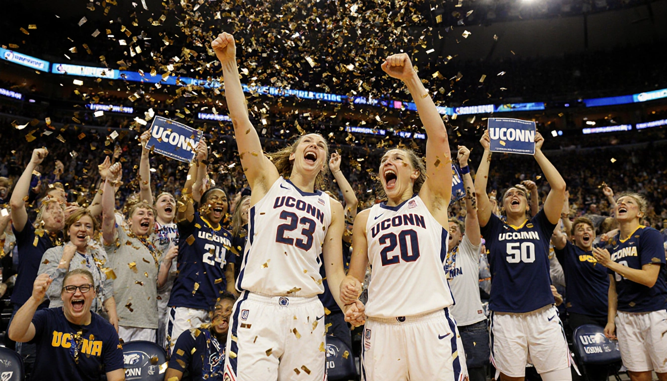 Azzi Fudd and Sarah Strong celebrate women