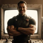 Vince Zampella standing with arms crossed and a nostalgic smile in front of a worn gaming console and Call of Duty box.