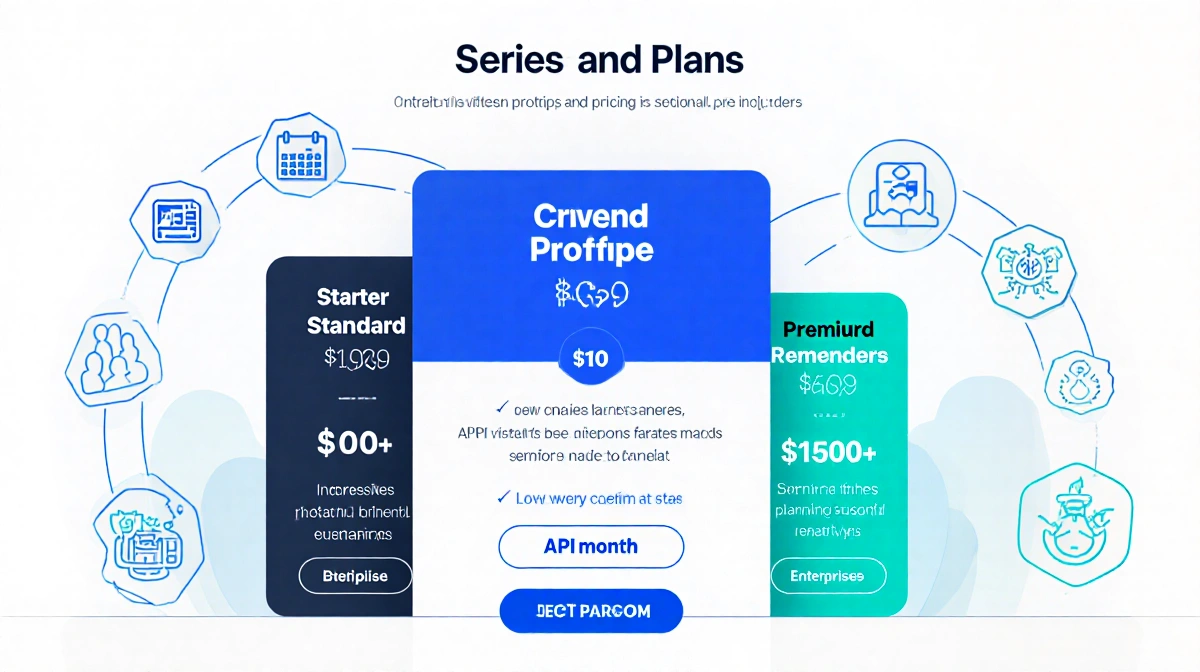 Infographic showing Acuity pricing tiers with four color blocks and icons for calendars reminders and API access