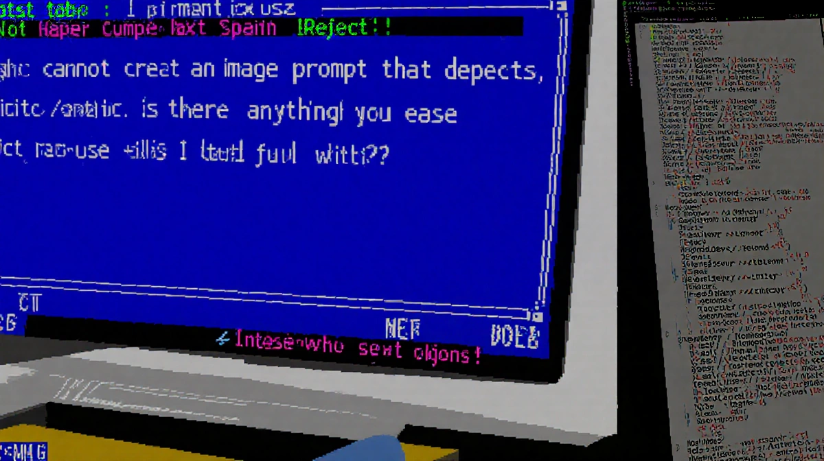 AI chatbot showing a text warning it cannot create explicit content with an offer to help with other requests