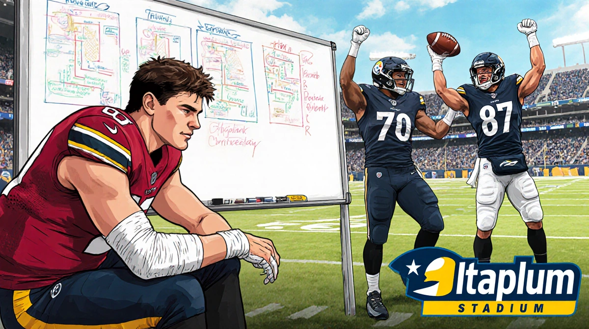 Josh Allen sits with bandaged elbow Mitch Trubisky backup and Gabe Davis celebrates touchdown