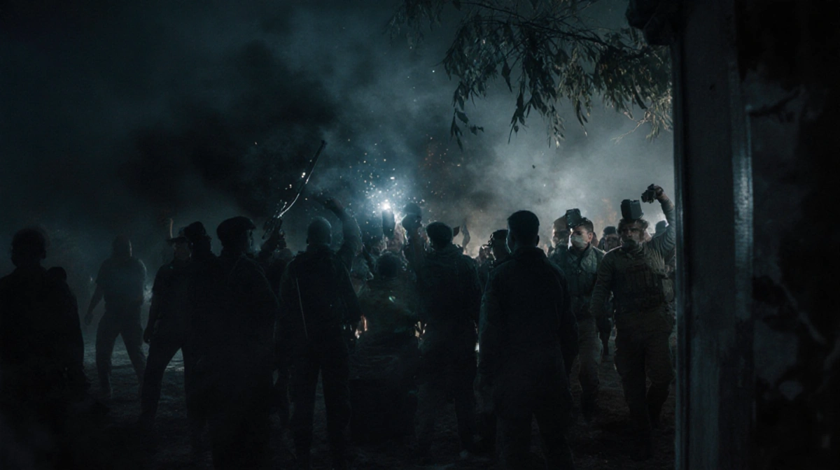 Text warning about covert operation with legal notice and caution symbol