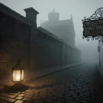 A weathered wooden sign reading