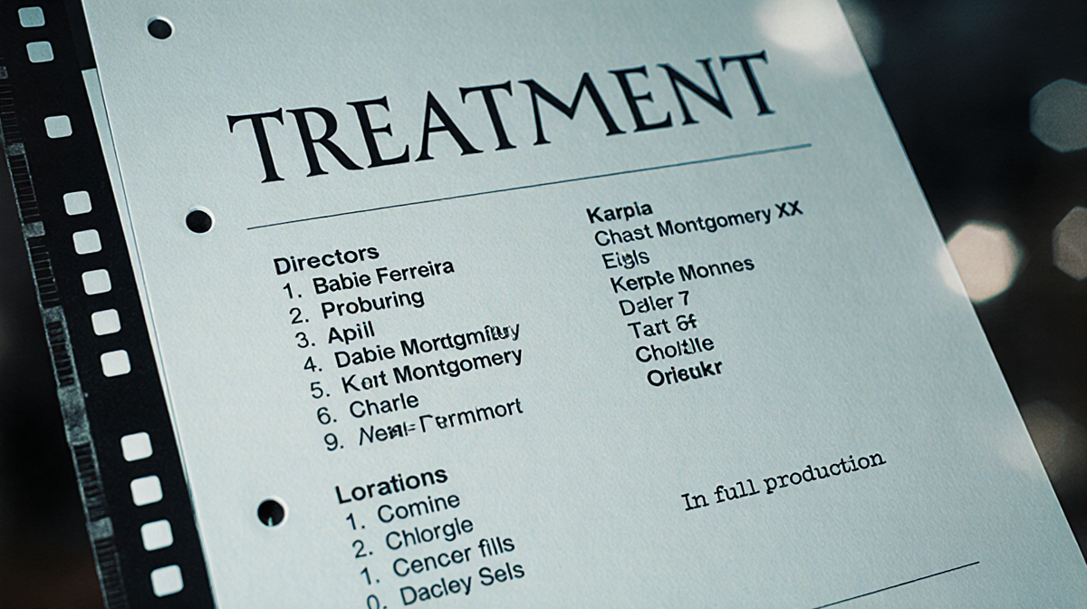 Document highlights cast list with Barbie Ferreira Dacre Montgomery Charlie XCX and director Daniel in treatment production