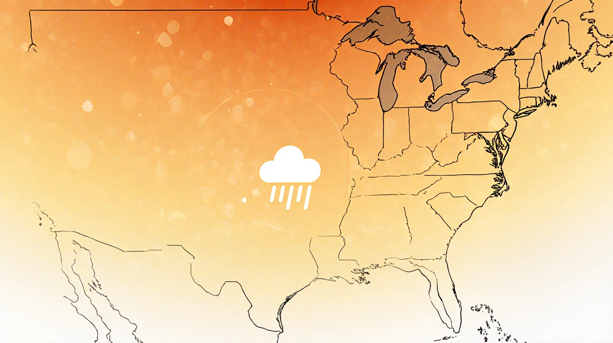 Forecast map showing January trend with dry top and rain below and faint La Niña patterns in background