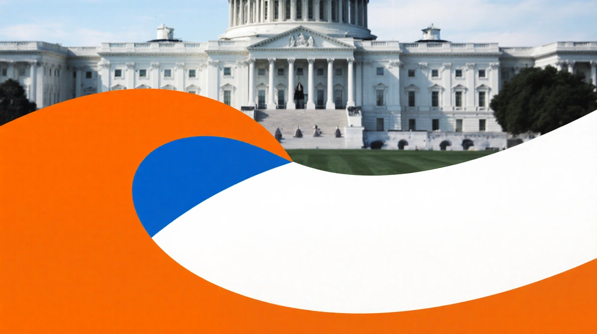 Curve dominates bipartisan with orange and blue for tax cuts and defense gray and white for Medicaid food, Capitol building b