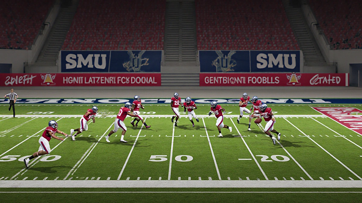 QB Jennings tossing the ball back to himself with teammates sprinting toward the end zone for a touchdown in the Holiday Bowl