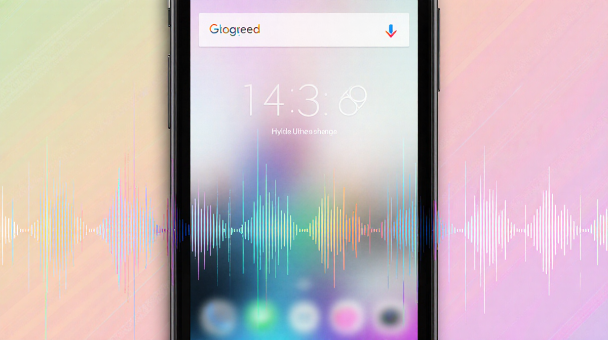 Smartphone screen displays Dynamic Color theme with pastel blur intensity across colors and gradient overlay